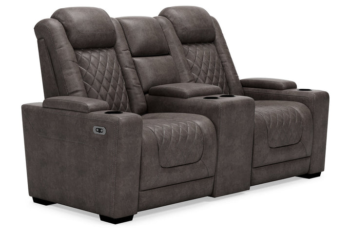 HyllMont Power Reclining Loveseat with Console (9300318)