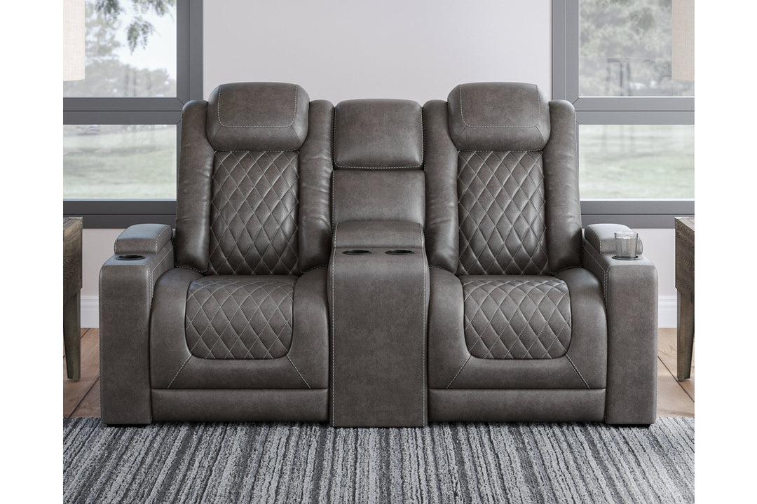 HyllMont Power Reclining Loveseat with Console (9300318)