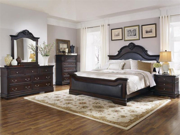 Cambridge Carved Bedroom Set Cappuccino (203191Q-S5)