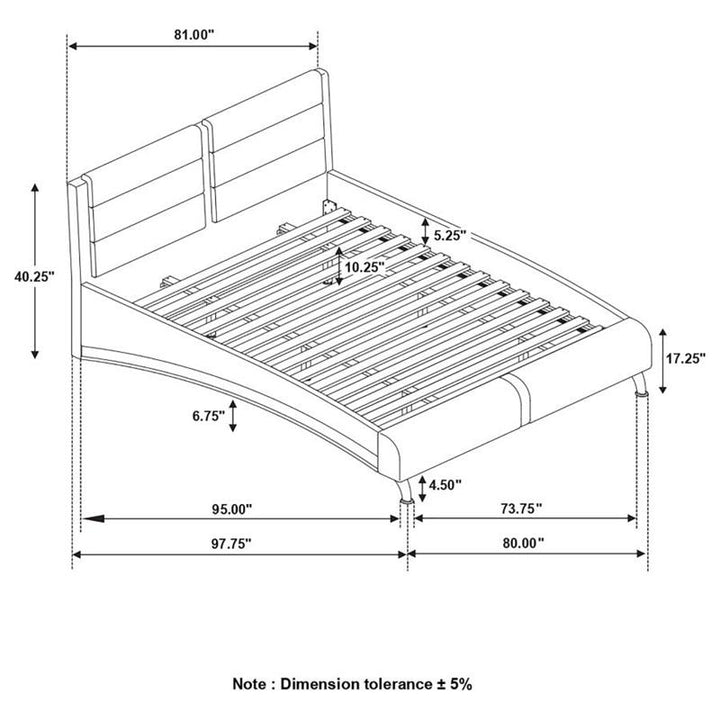 Jeremaine Eastern King Upholstered Bed Black (300350KE)