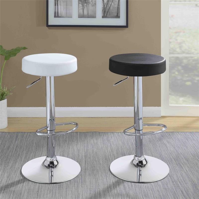 Ramses Adjustable Backless Bar Stool Chrome and White (102550)