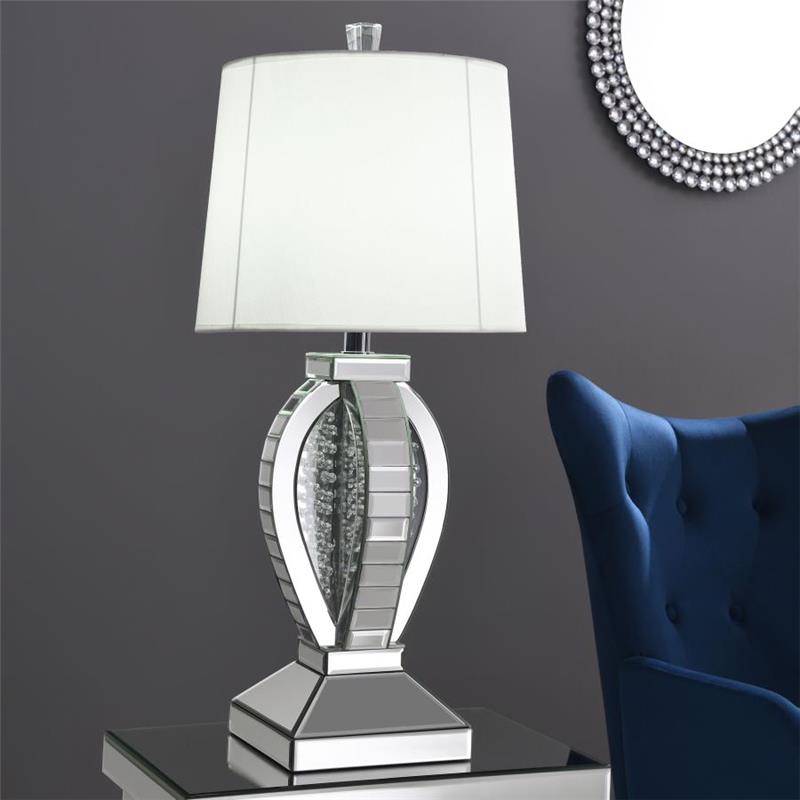 Klein Table Lamp with Drum Shade White and Mirror (923287)