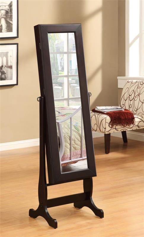 Belzar Jewelry Cheval Mirror with Drawers Cappuccino (901805)