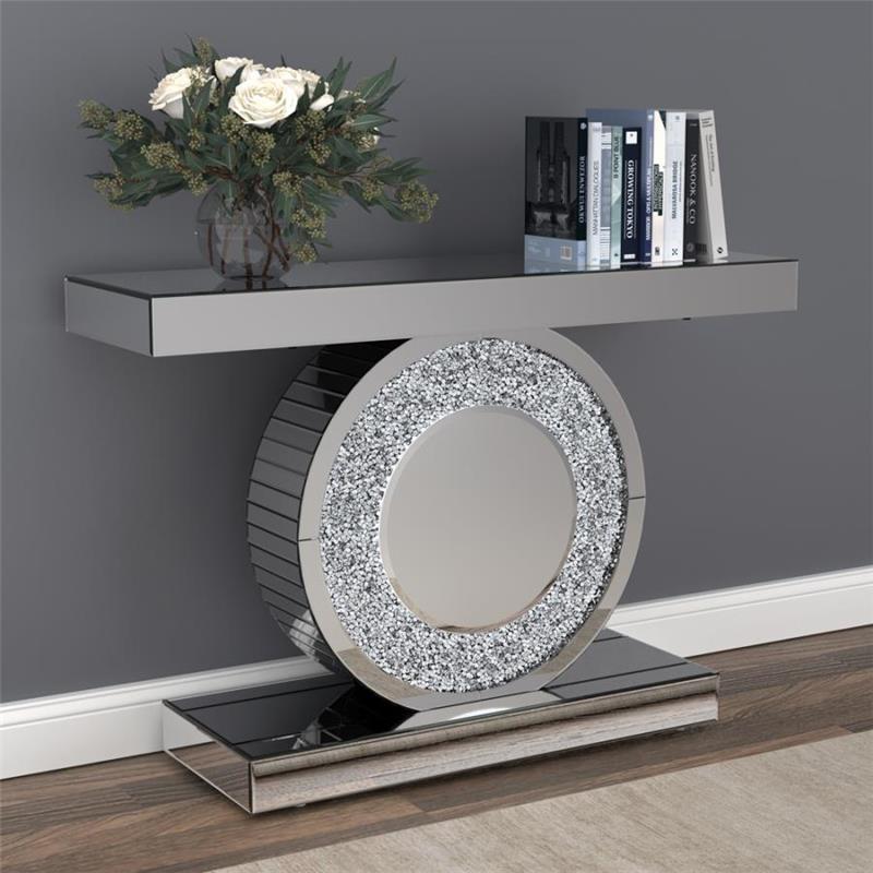 Bergenia Rectangular Console Table Silver (951745)