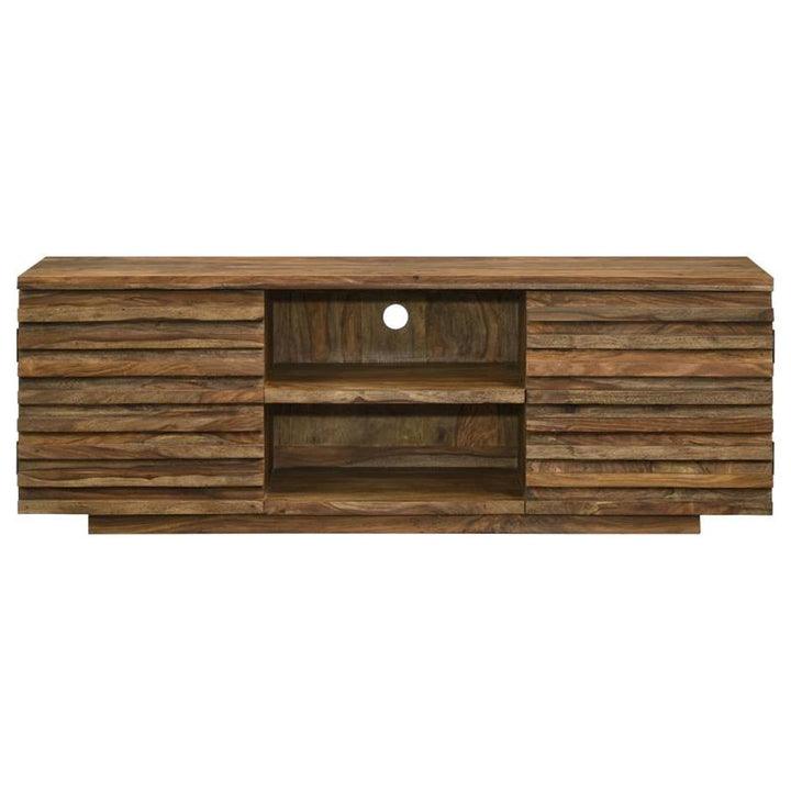 Julia 2-door TV Console with Adjustable Shelf Natural (724262)