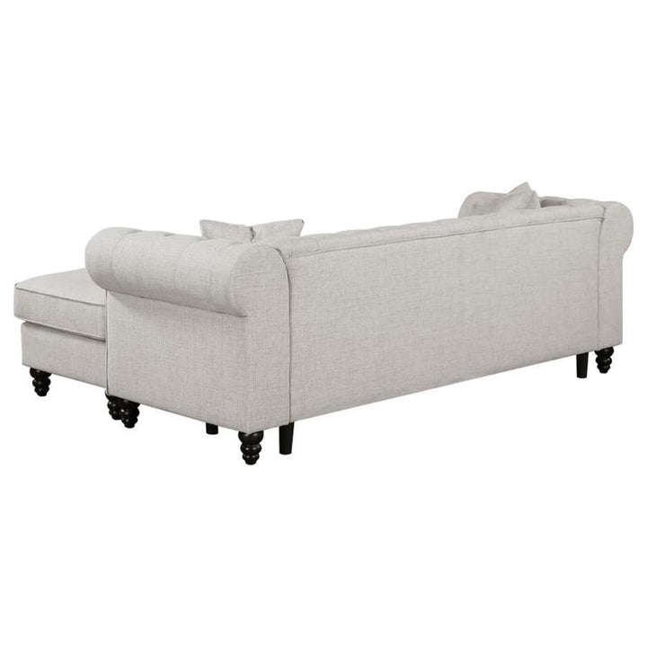 Cecilia Upholstered Tufted Sectional Oatmeal (509457)