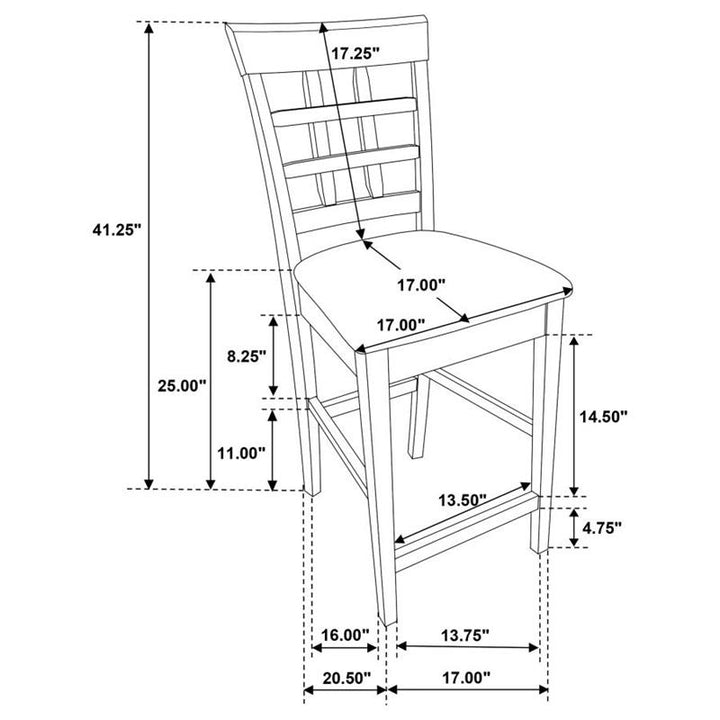 Gabriel 7-piece Square Counter Height Dining Set Cappuccino (100438-S7)