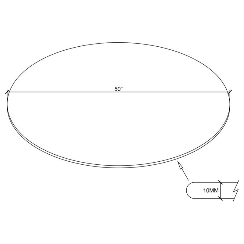 50" Round Glass Table Top Clear (CP50RD-10)