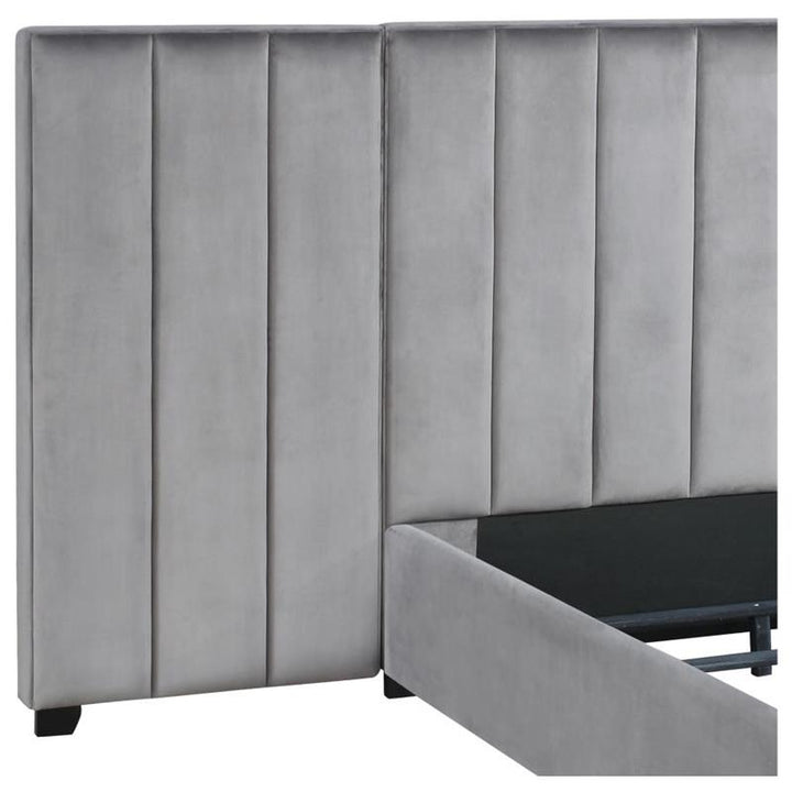 Arles Vertical Channeled Tufted Wall Panel Grey (306071P)