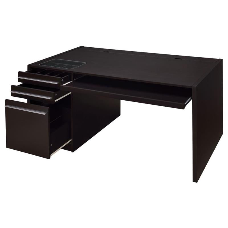 Halston 3-drawer Connect-it Office Desk Cappuccino (800982)