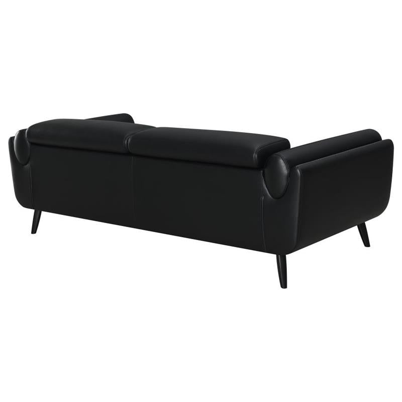 Shania Track Arms Sofa with Tapered Legs Black (509921)