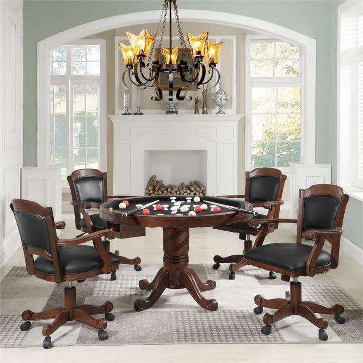 Turk 5-piece Game Table Set Tobacco and Black (100871-S5)