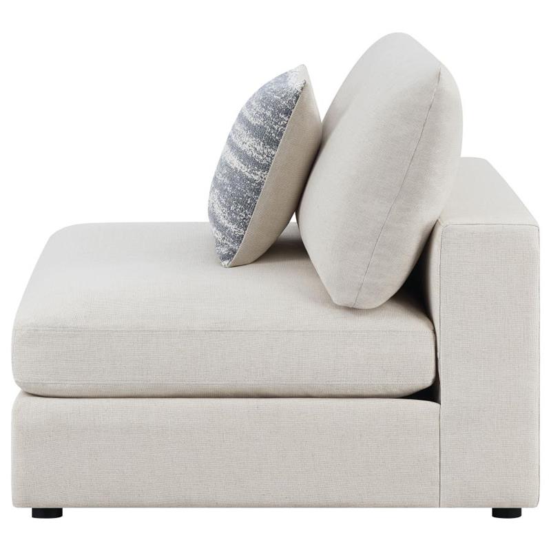 Serene Upholstered Armless Chair Beige (551321)