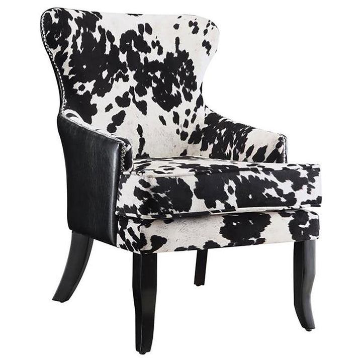Trea Cowhide Print Accent Chair Black and White (902169)
