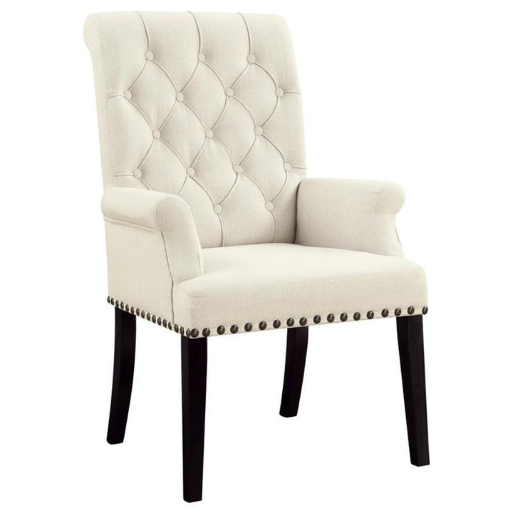 Alana Tufted Back Upholstered Arm Chair Beige (190163)