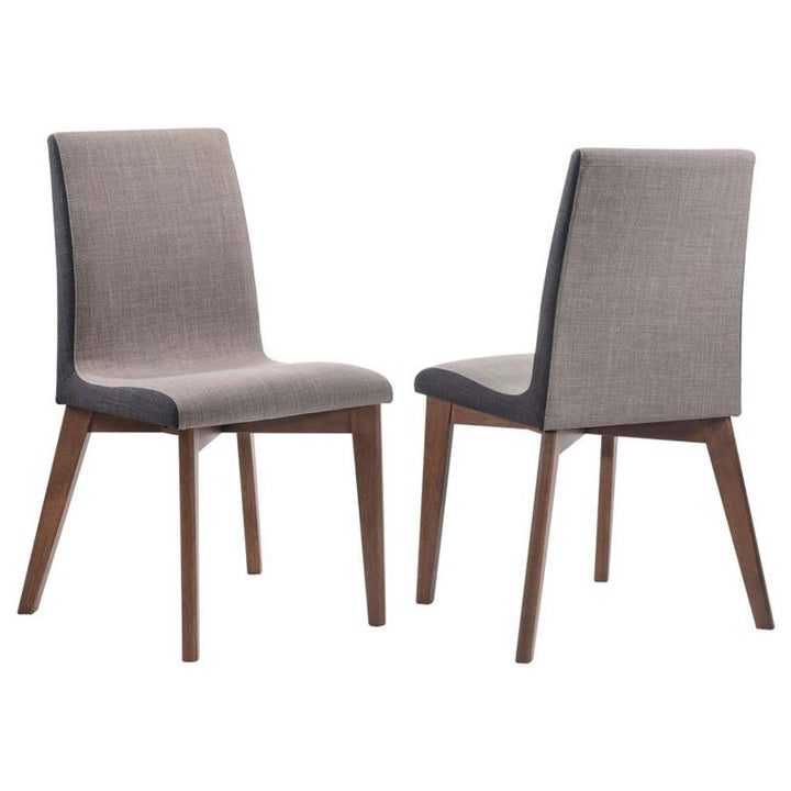 Redbridge Upholstered Side Chairs Grey and Natural Walnut (Set of 2) (106592)