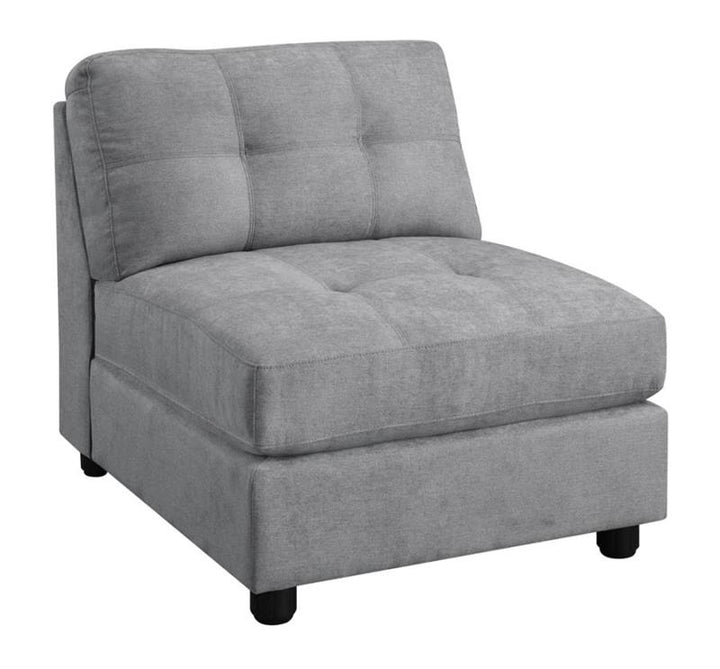 Claude Tufted Cushion Back Armless Chair Dove (551004)