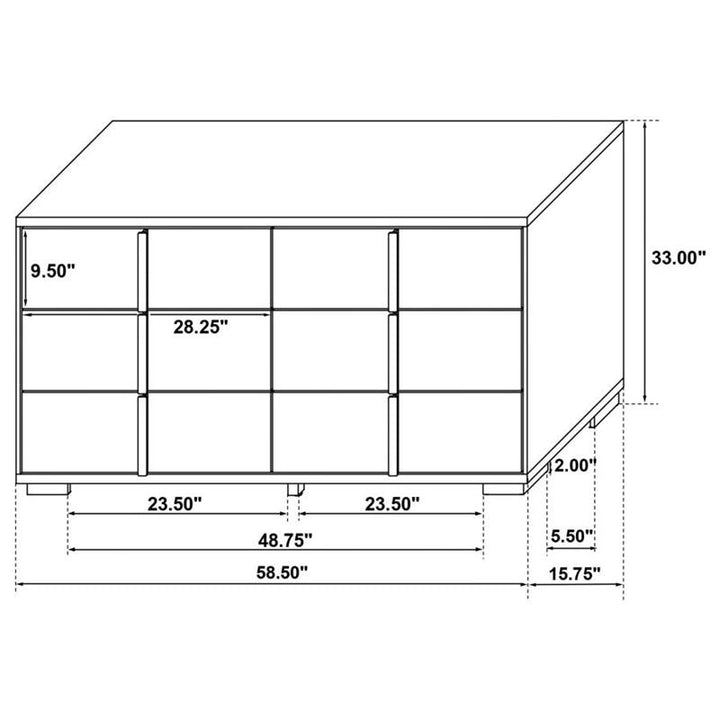 Marceline 4-piece Full Bedroom Set with LED Headboard Black (222831F-S4)