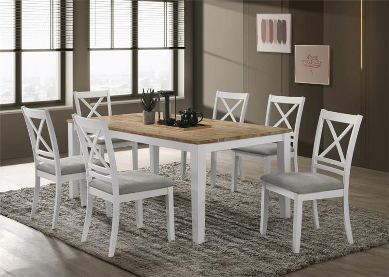 Hollis Cross Back Wood Dining Side Chair White (Set of 2) (122242)