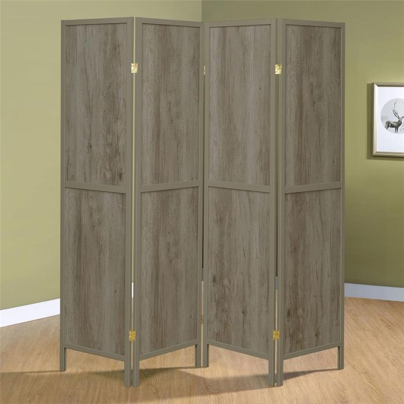 Deepika 4-panel Folding Screen Grey Driftwood (961415)