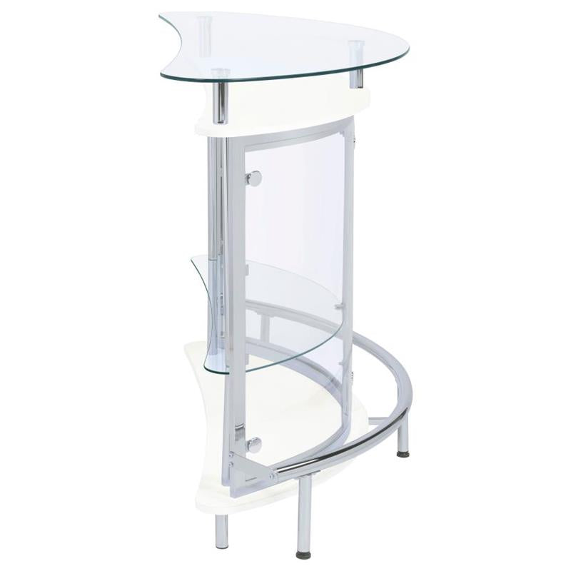 Amarillo 2-tier Bar Unit White and Chrome (101066)