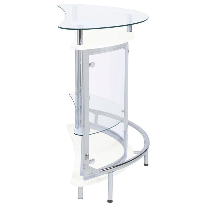 Amarillo 2-tier Bar Unit White and Chrome (101066)