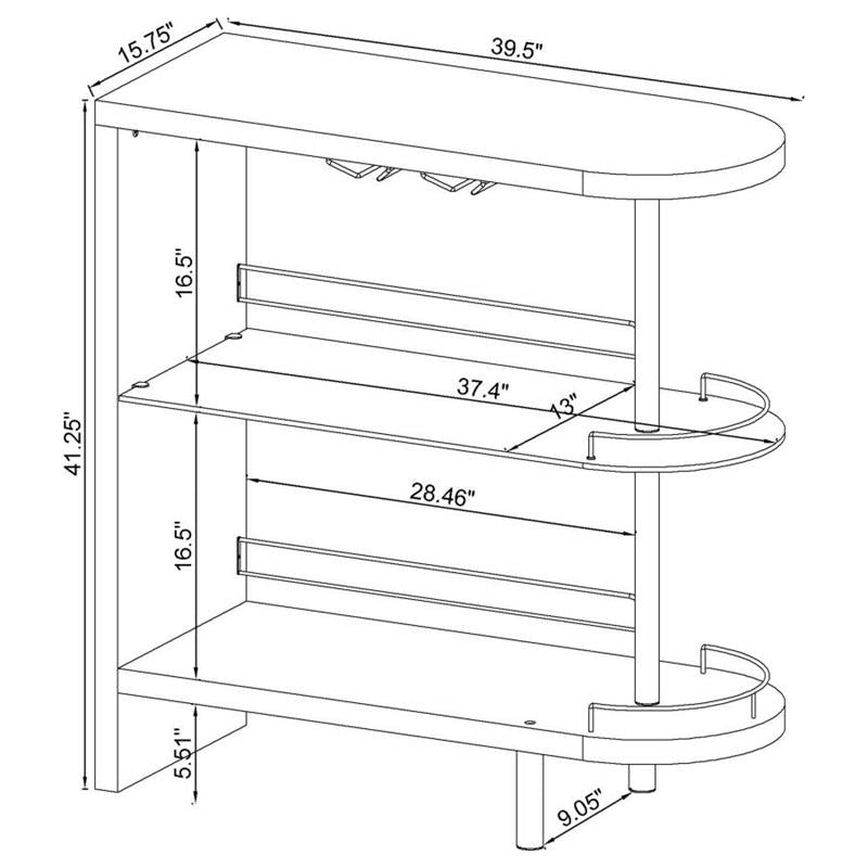 Adolfo 3-tier Bar Table Glossy Black and Clear (101063)