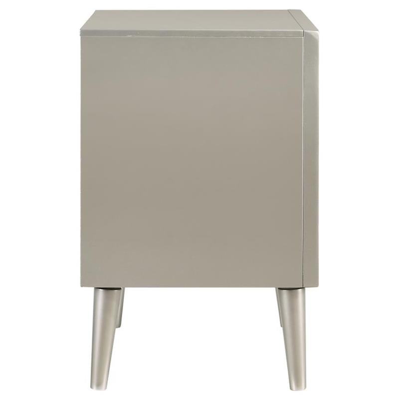 Ramon 2-drawer Nightstand Metallic Sterling (222702)