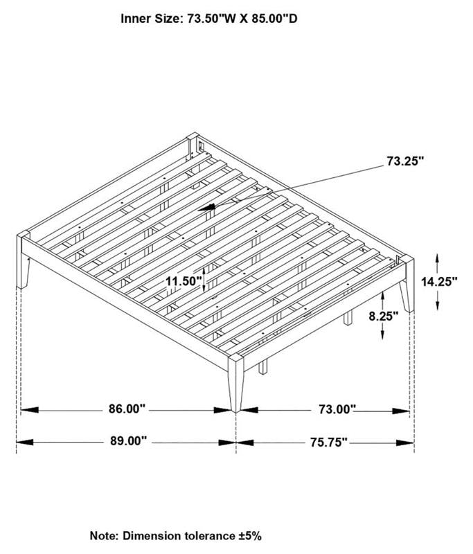 Hounslow Platform California King Bed White (306128KW)