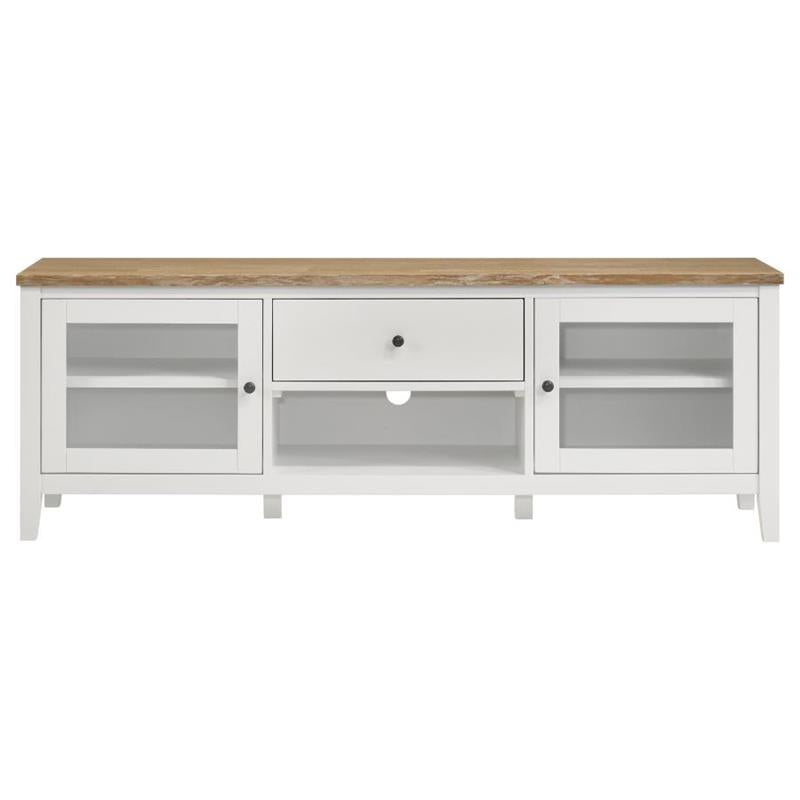 Angela 2-door Wooden 67" TV Stand Brown and White (708253)