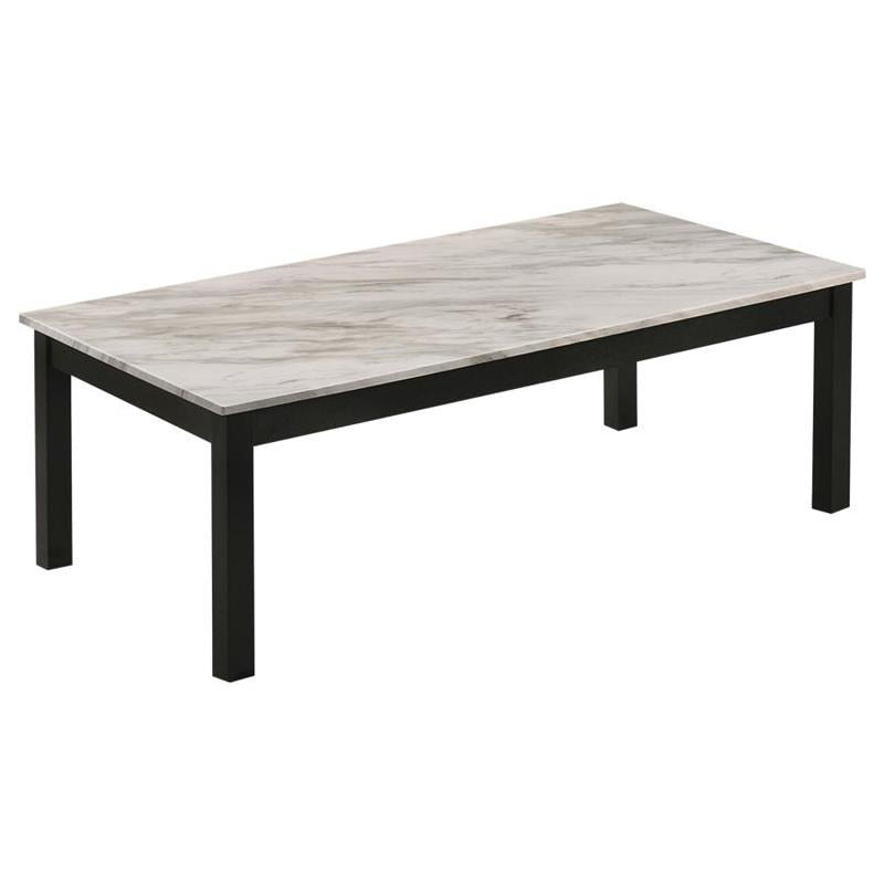 Bates Faux Marble 3-piece Occasional Table Set White and Black (723615)