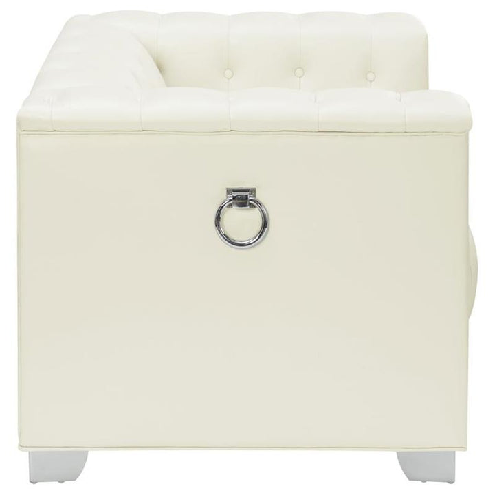 Chaviano Tufted Upholstered Chair Pearl White (505393)