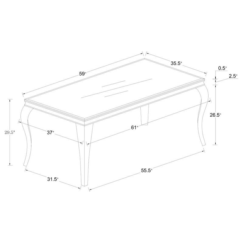 Carone 5-piece 61" Rectangular Dining Set Ink Blue and Chrome (115091-S5B)