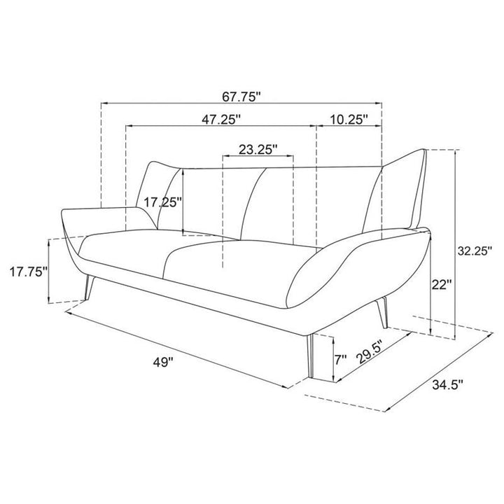 Acton 3-piece Upholstered Flared Arm Sofa Set Teal Blue (511161-S3)