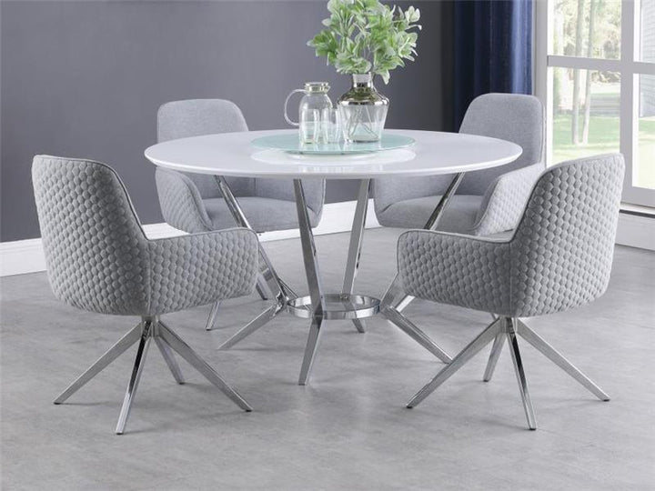 Abby 5-piece Dining Set White and Light Grey (110321-S5)