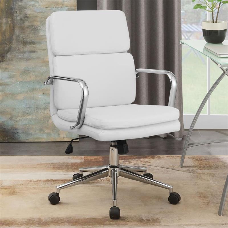 Ximena Standard Back Upholstered Office Chair White (801767)