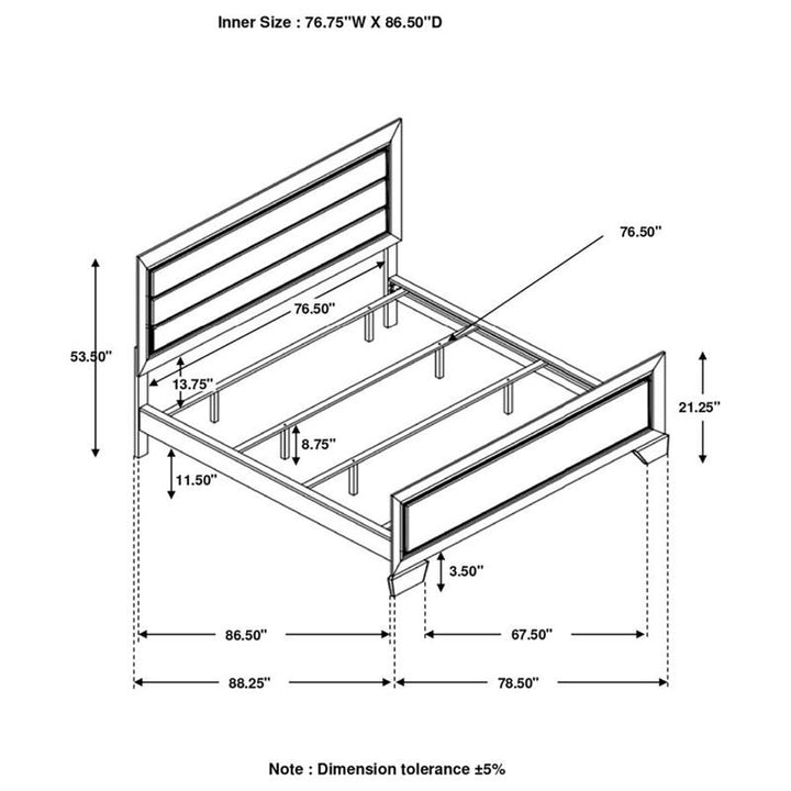 Kauffman California King Panel Bed Dark Cocoa (204391KW)