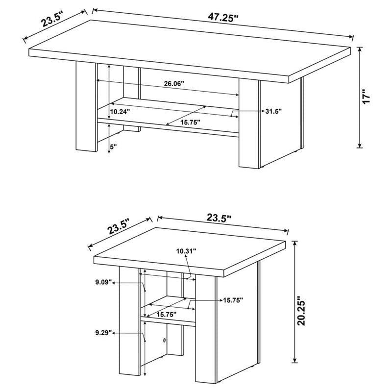 Rodez 3-piece Occasional Table Set Black Oak (700345)