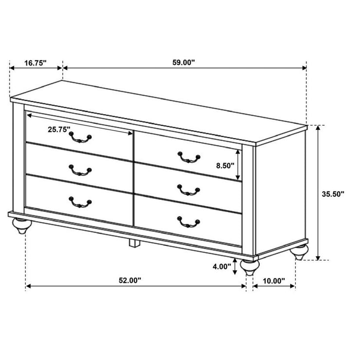 Stillwood 6-drawer Dresser Vintage Linen (223283)