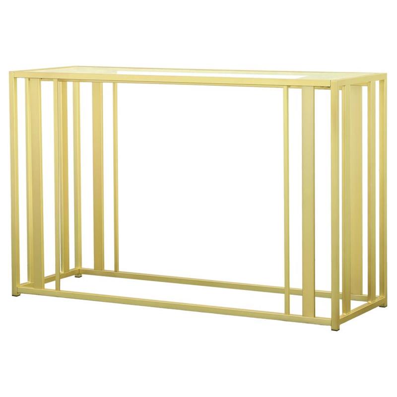 Adri Metal Frame Sofa Table Matte Brass (723609)