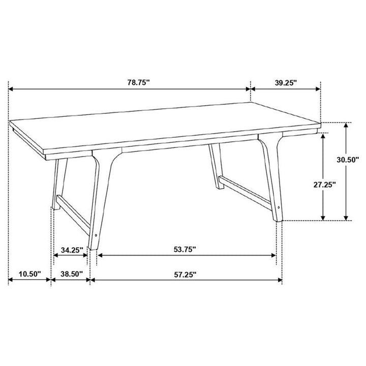 Reynolds 5-piece Rectangular Dining Table Set Brown Oak (107591-S5)