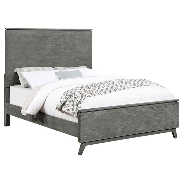 Nathan High Headboard Eastern King Panel Bed Grey (224601KE)