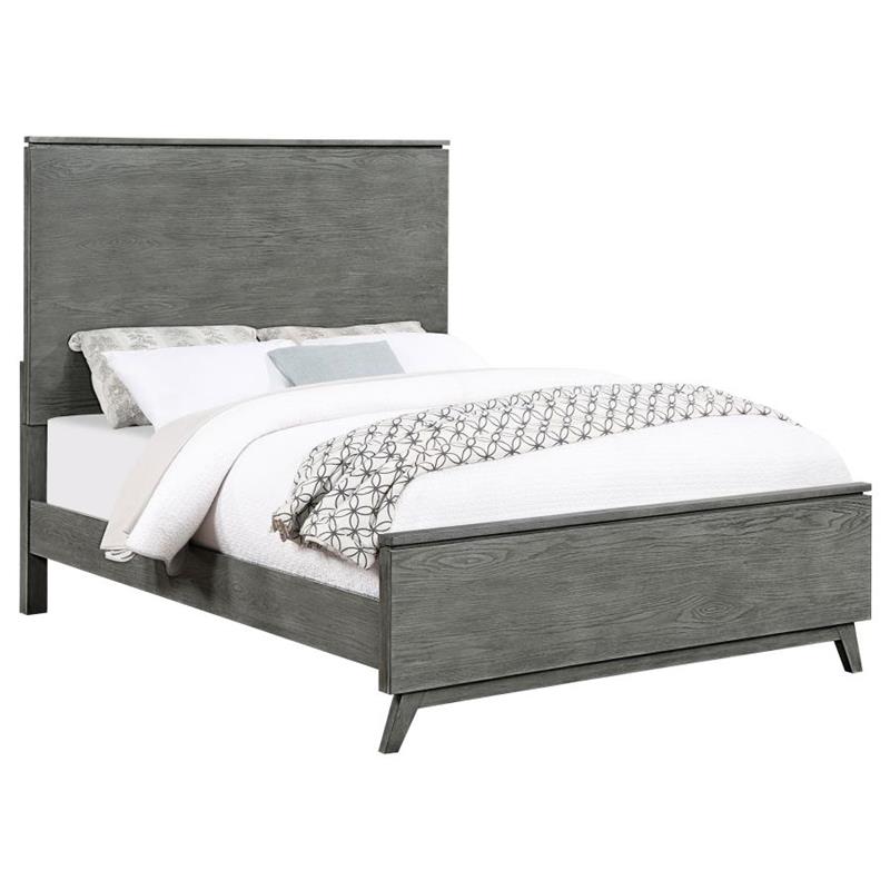 Nathan High Headboard California King Panel Bed Grey (224601KW)