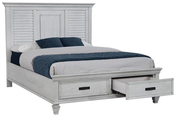 Franco 5-piece Queen Storage Bedroom Set Antique White (205330Q-S5)