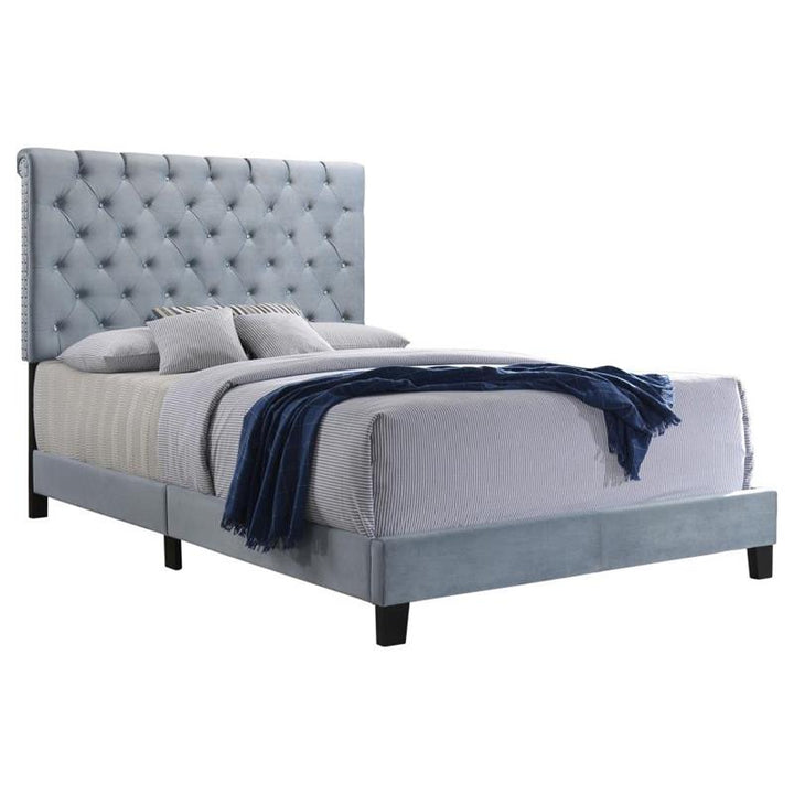 Warner Queen Upholstered Bed Slate Blue (310041Q)
