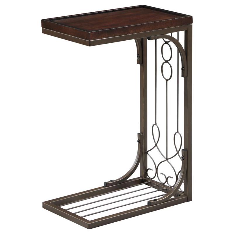 Alyssa Accent Table Brown and Burnished Copper (900280)