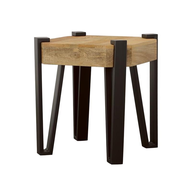 Winston Wooden Square Top End Table Natural and Matte Black (724117)