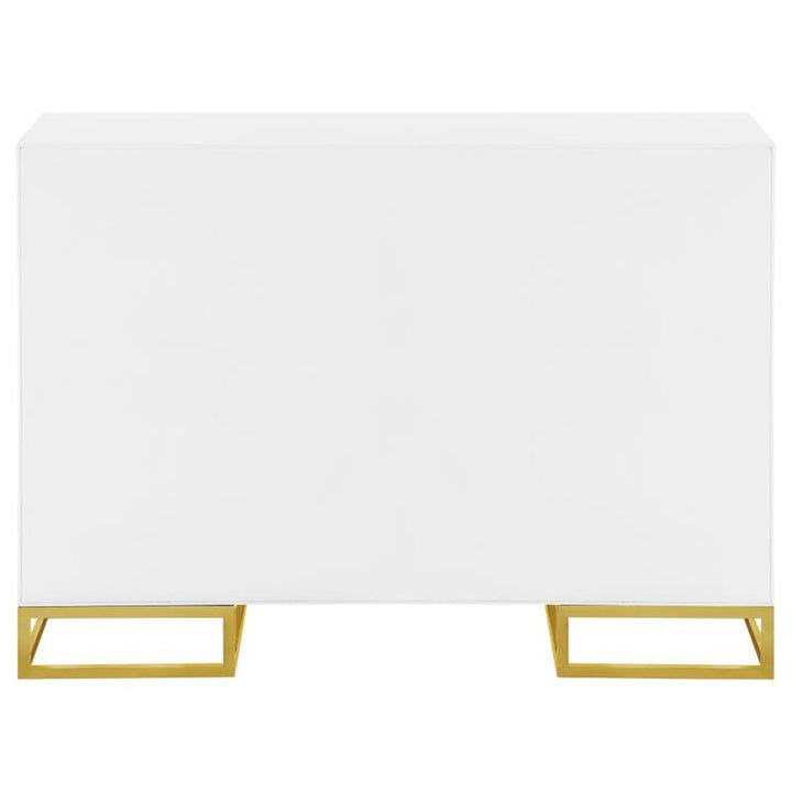 Elsa 2-door Accent Cabinet with Adjustable Shelves White and Gold (959594)