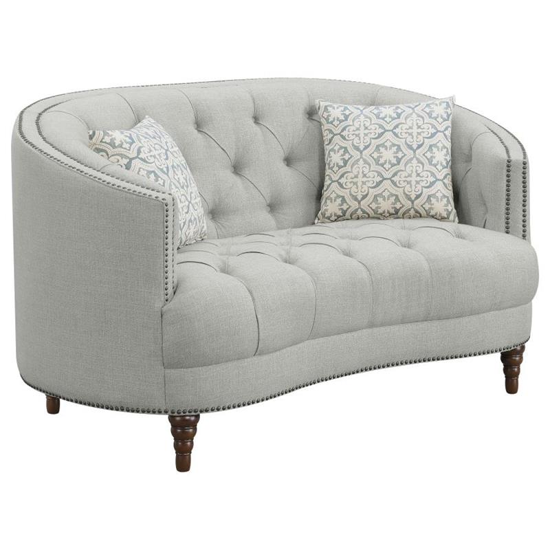 Avonlea Upholstered Tufted Living Room Set Grey (505641-S2)