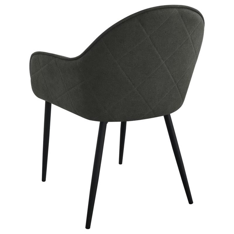 Emma Upholstered Dining Arm Chair Charcoal and Black (Set of 2) (115593)